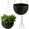 Doniczka wiszaca na kwiaty kwietnik elegancka na balkon taras antracyt 26cm
