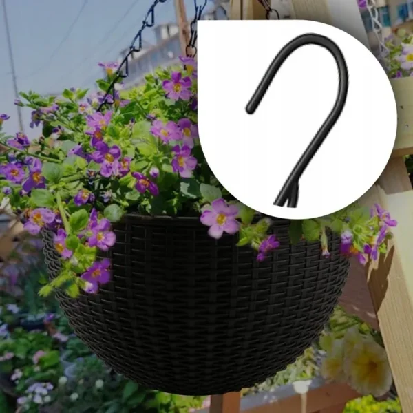 Doniczka wiszaca na kwiaty kwietnik elegancka na balkon taras antracyt 26cm