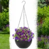 Doniczka wiszaca na kwiaty kwietnik elegancka na balkon taras antracyt 26cm