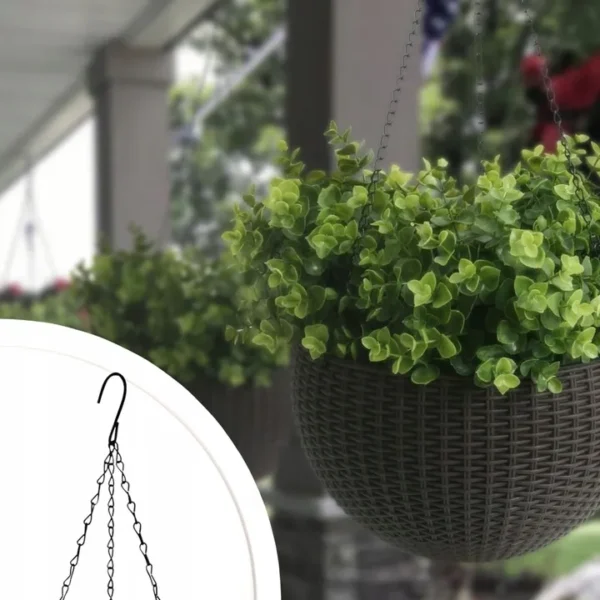 Doniczka wiszaca na kwiaty kwietnik elegancka na balkon taras antracyt 26cm