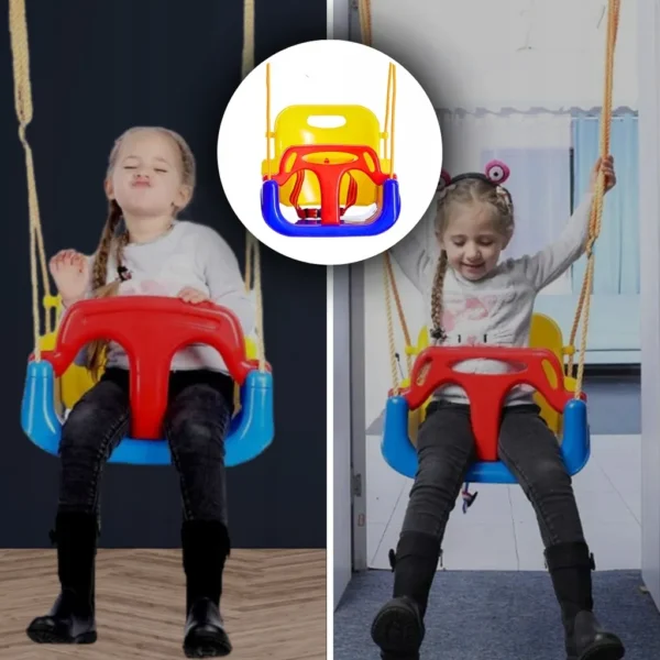 Hustawka dla dzieci ogrodowa do domu ogrodu na linach 30kg 3w1 bezpieczna