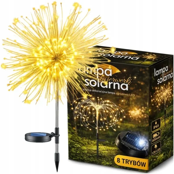 Lampa solarna ogrodowa wbijana dmuchawiec drzewko solarne do ogrodu led