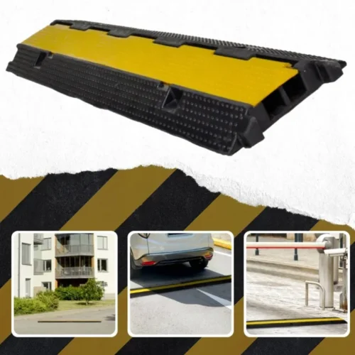 Najazd kablowy parkingowy prog na kable oslona 2 kanaly drogowy 100cm zolty