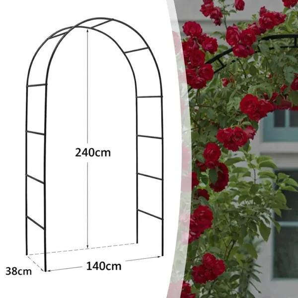 Pergola ogrodowa tarasowa metalowa podpora do pnaczy winogron roz luk 240cm