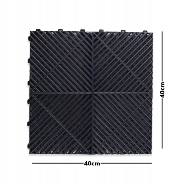 Plytki puzzle do garazu podloga modulowa warsztat posadzka 40x40 czarny