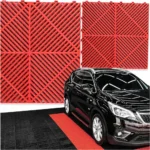Podloga modulowa plytki puzzle do garazu warsztat posadzka 40x40 czerwony