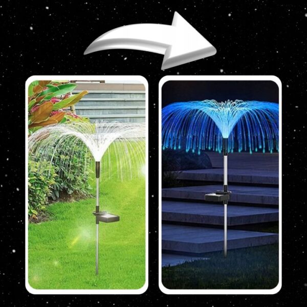 2x LAMPA SOLARNA OGRODOWA MEDUZA WBIJANA Z CZUJNIKIEM LAMPKA SWIATLOWODOWA Zasilanie solarne
