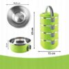 LUNCH BOX OBIADOWY TERMOS 4 POZIOMOWY POJEMNIK NA ZYWNOSC XL TERMICZNY Model POJEMNIK OBIADOWY DUZY 3 CZESCIOWY KOMOROWY