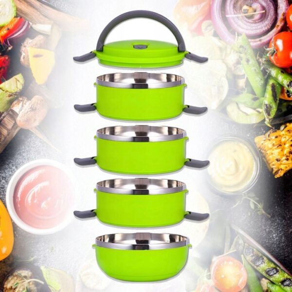 LUNCH BOX OBIADOWY TERMOS 4 POZIOMOWY POJEMNIK NA ZYWNOSC XL TERMICZNY Waga 0 25 kg
