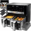 AIR-FRYER-FRYTKOWNICA-BEZTLUSZCZOWA-DWUKOMOROWA-10L-2200W-PODWOJNA-DUZA-XXL AIR FRYER FRYTKOWNICA BEZTLUSZCZOWA DWUKOMOROWA 10L 2200W PODWOJNA DUZA XXL